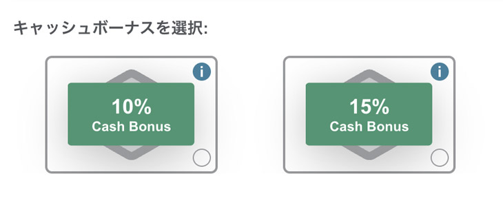 テッドベットカジノ 銀行振込 入金方法 ボーナスを選ぶ画面